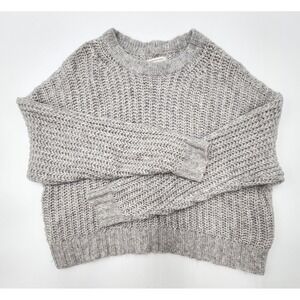 AMERICAN EAGLE OVERSIZED CROPPED GRAY LONG‎ SLEEVED SWEATER